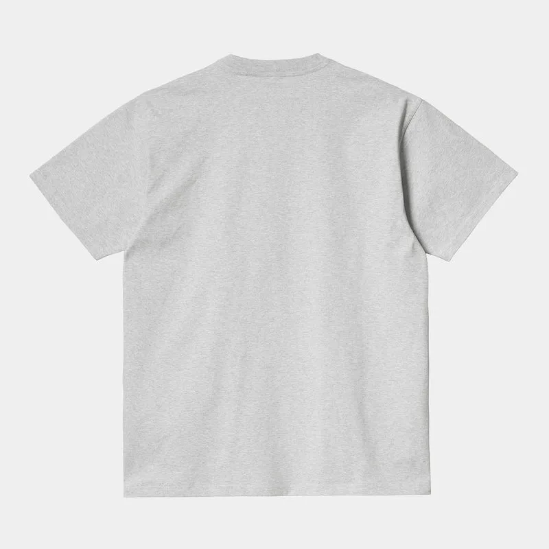 Carhartt WIP Herren Kurzarm American Script T-Shirt - Aschgrau