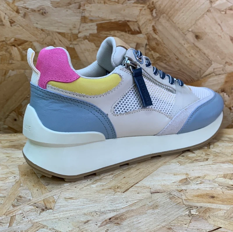 Carmela Mode-Sneaker aus Leder für Damen – Jeansblau