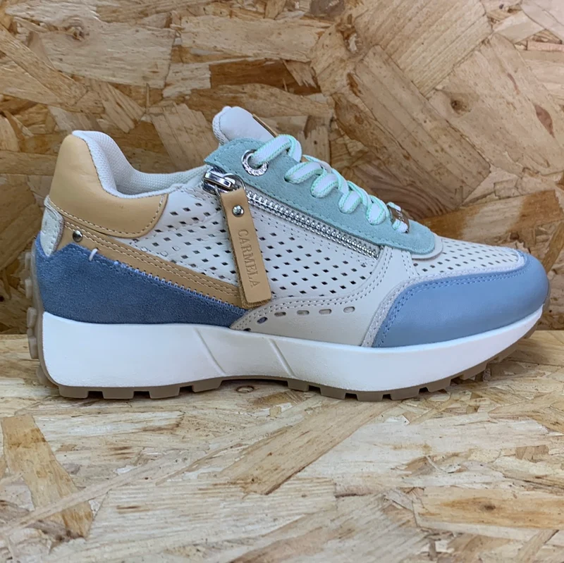 Carmela Mode-Sneaker aus Leder für Damen – Jeansblau