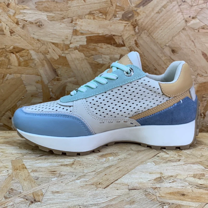 Carmela Mode-Sneaker aus Leder für Damen – Jeansblau