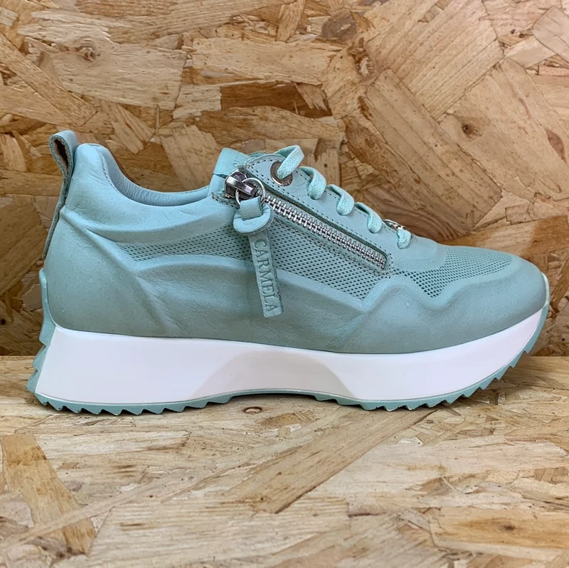 Carmela Mode-Sneaker aus Leder für Damen – Aquablau