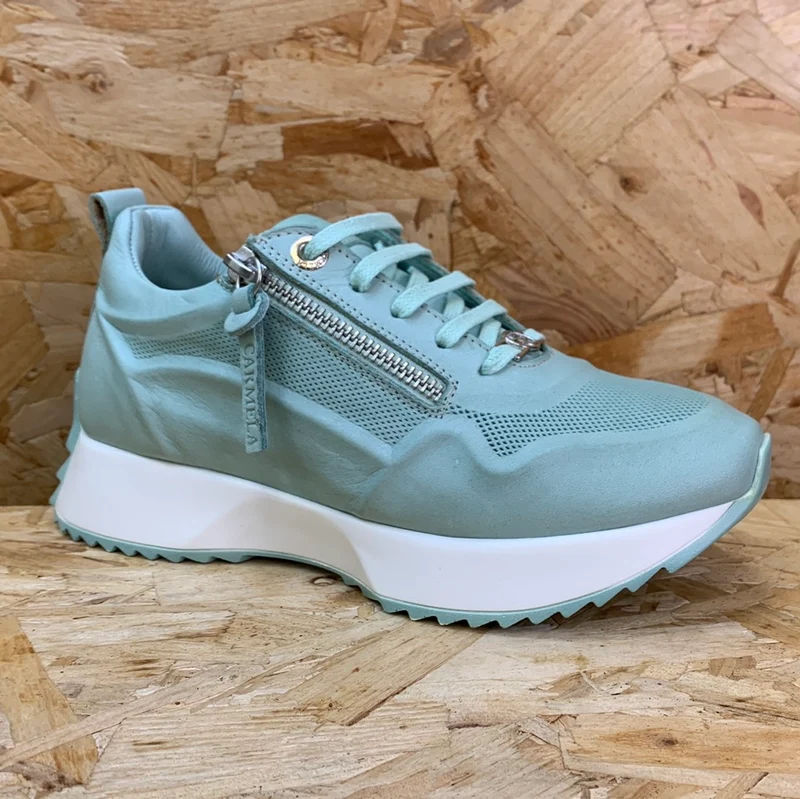 Carmela Mode-Sneaker aus Leder für Damen – Aquablau
