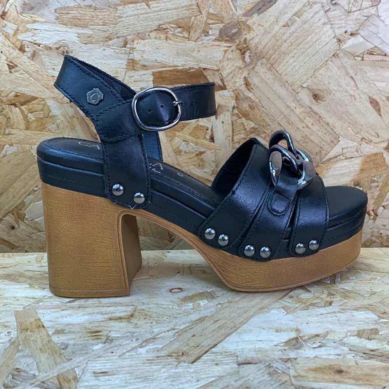 Carmela Damen-High-Heel aus Leder - Schwarz