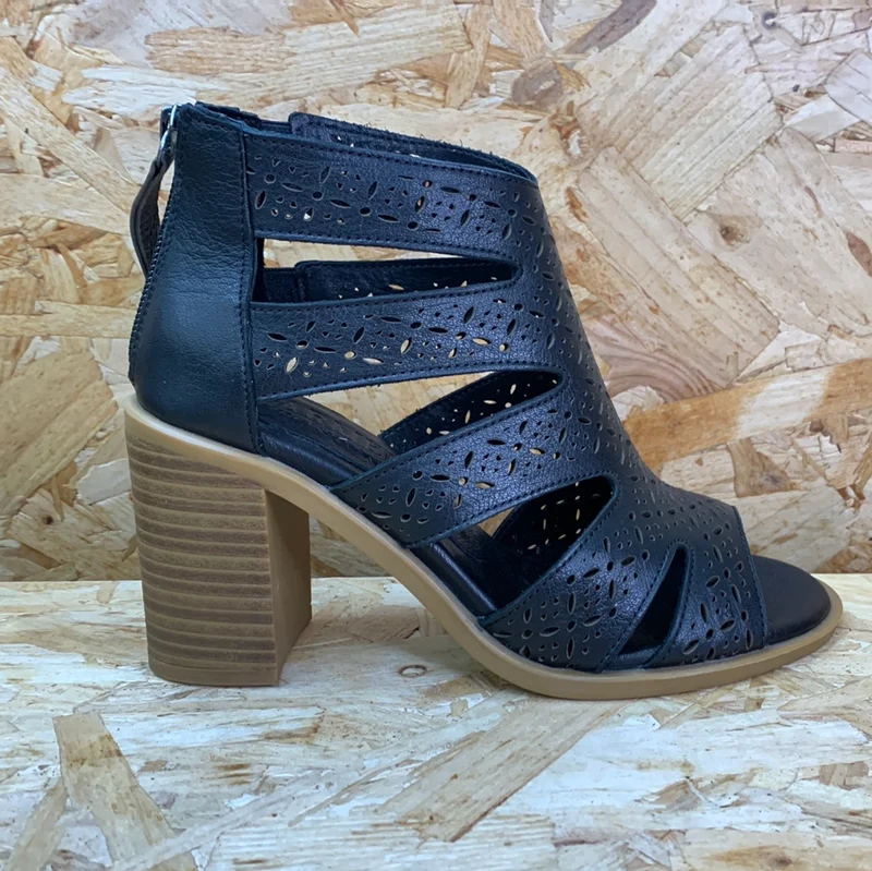Carmela Damen-High-Heel aus Leder - Schwarz