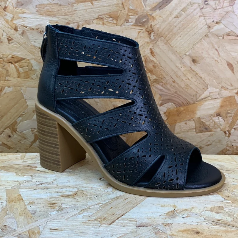 Carmela Damen-High-Heel aus Leder - Schwarz