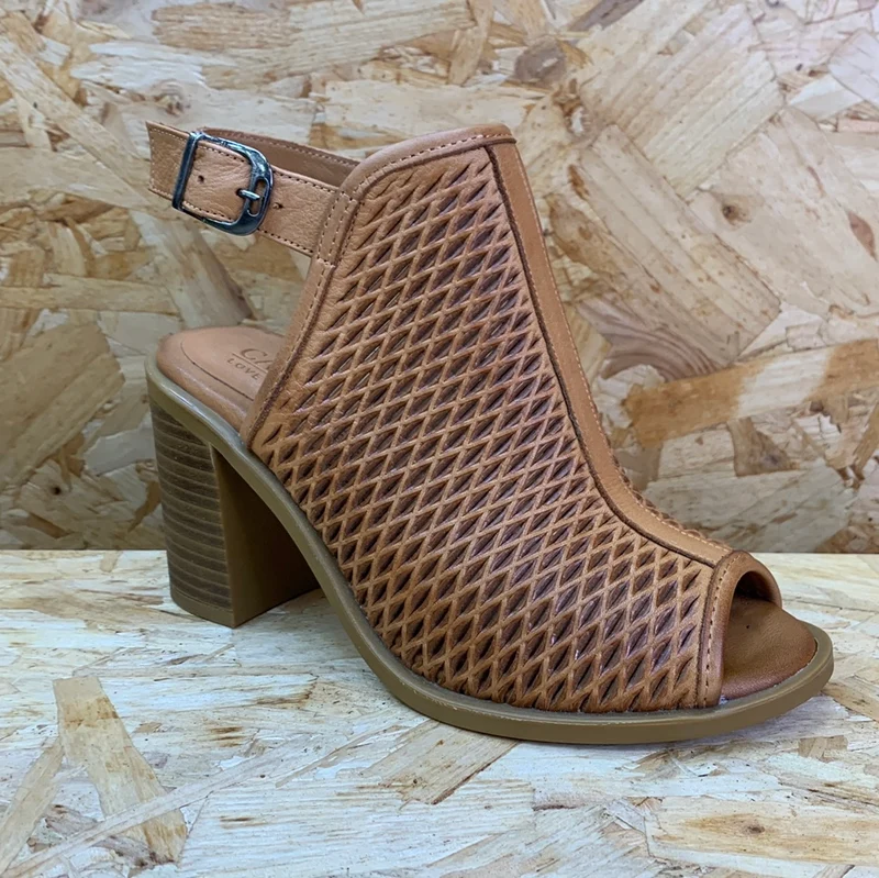 Carmela Damen-Leder-High-Heel - Kamel