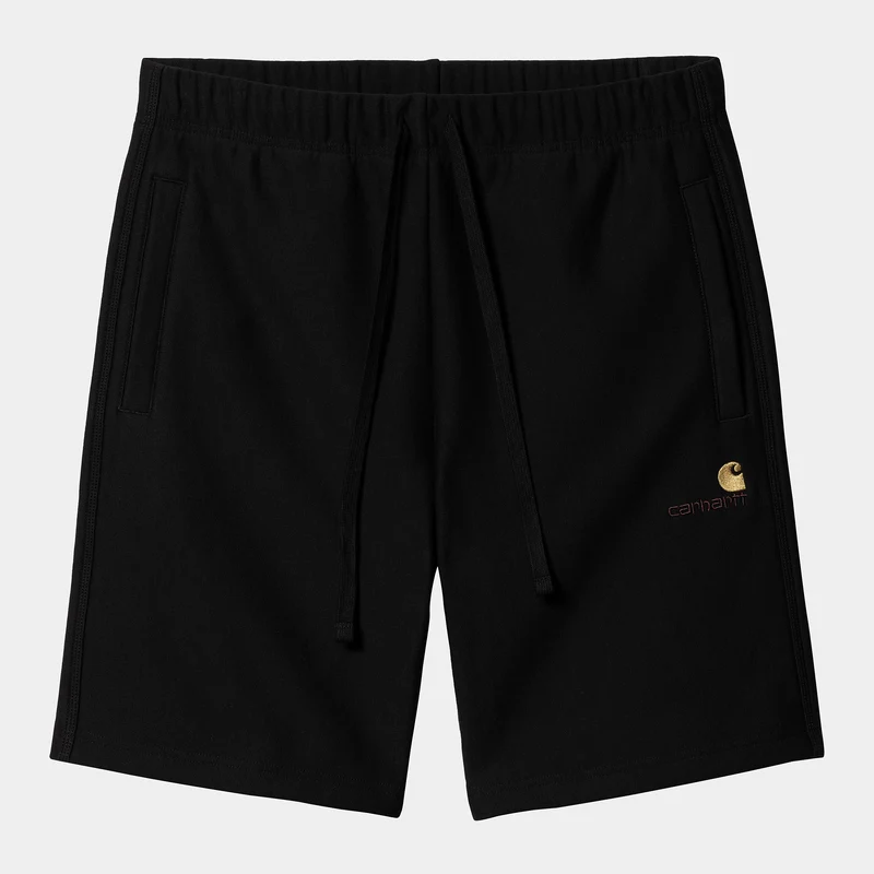 Carhartt WIP Herren American Script Sweatshorts - Schwarz
