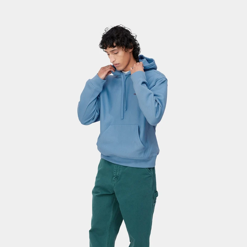 Carhartt WIP Herren American Script Sweatshirt-Hoodie - Fisch
