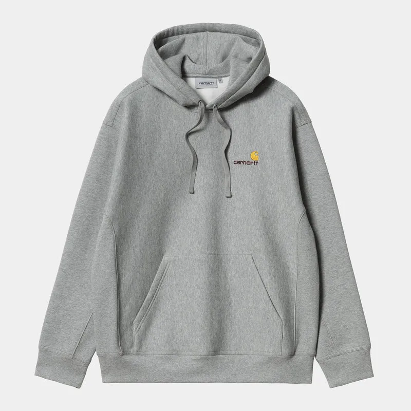 Carhartt WIP Herren American Script Sweatshirt-Hoodie – Grau meliert