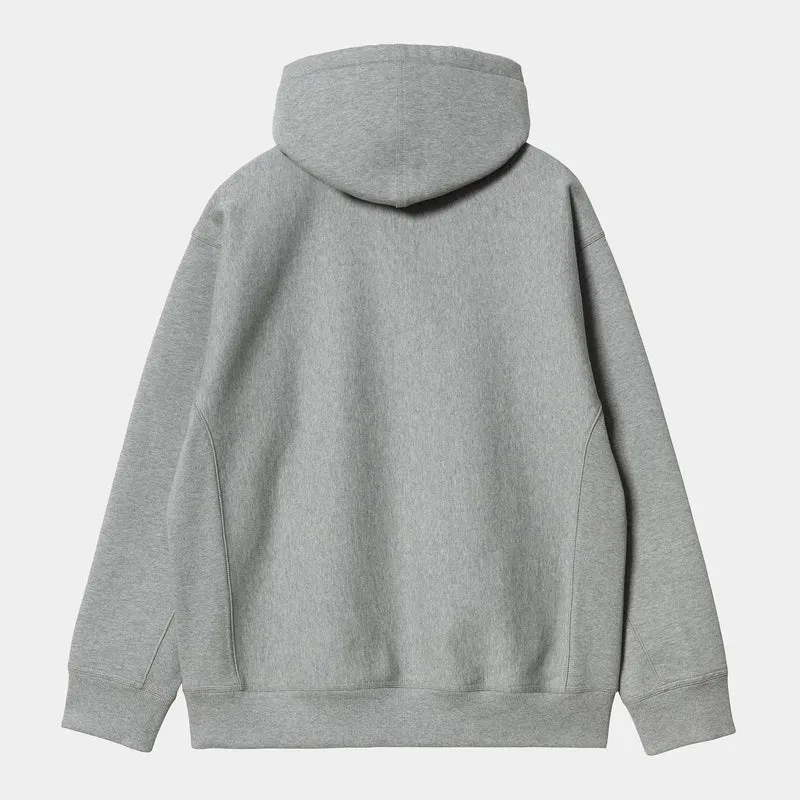 Carhartt WIP Herren American Script Sweatshirt-Hoodie – Grau meliert