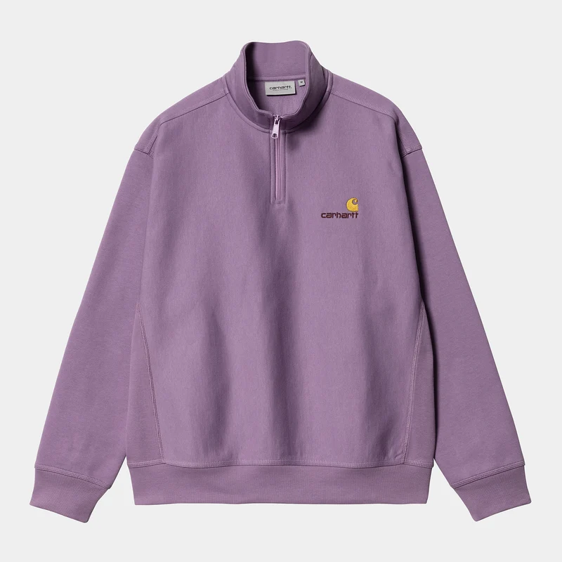 Carhartt WIP Herren Halb-Zip-Reißverschluss American Script Sweatshirt - Violanda