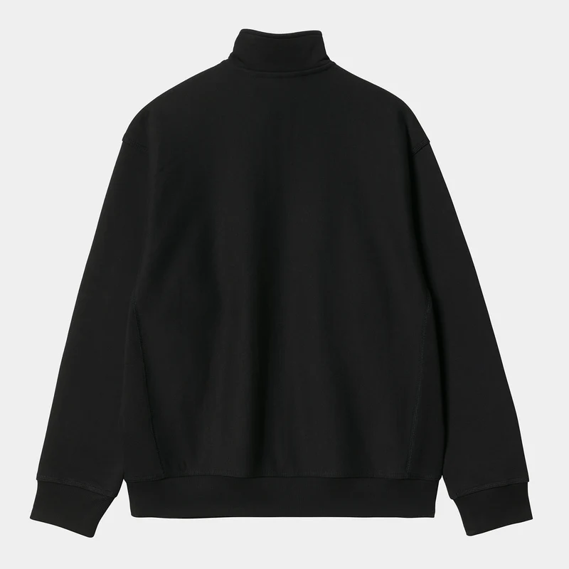 Carhartt WIP Herren Halb-Zip-Reißverschluss American Script Sweat-Top – Schwarz