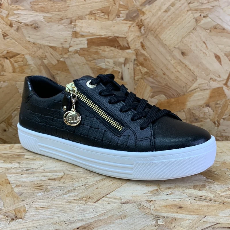 Remonte Damen-Sneaker „Elle“ aus Leder – Schwarz