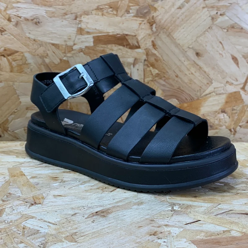 Rieker Modische Sandale Revolution aus Leder für Damen – Schwarz