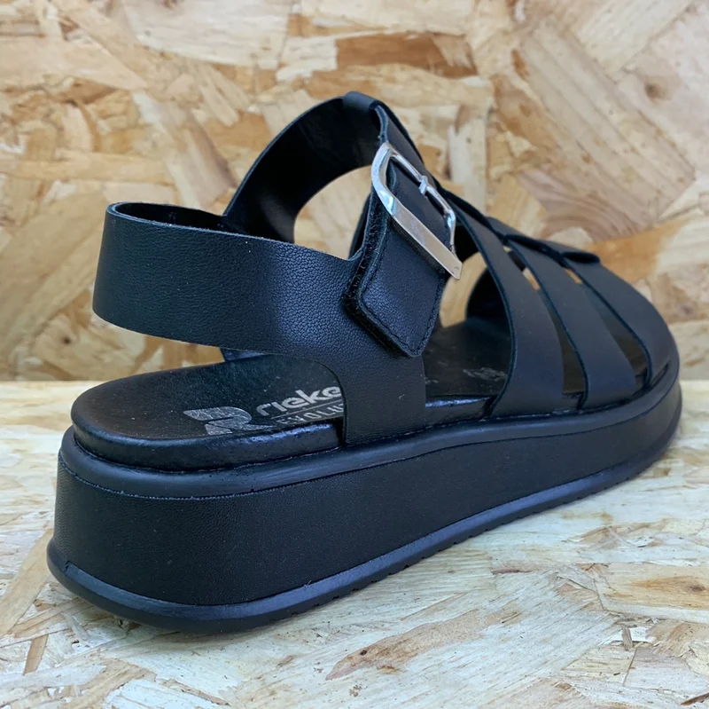 Rieker Modische Sandale Revolution aus Leder für Damen – Schwarz