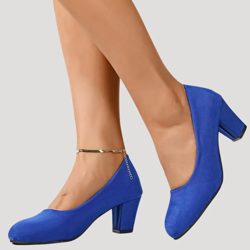 Giselle | Damen Blockabsatz Pumps mit rundem Zehenbereich