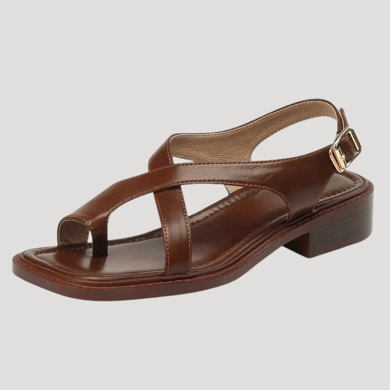 Saskia | Damen Quadratzehenform Blockabsatz Sandale