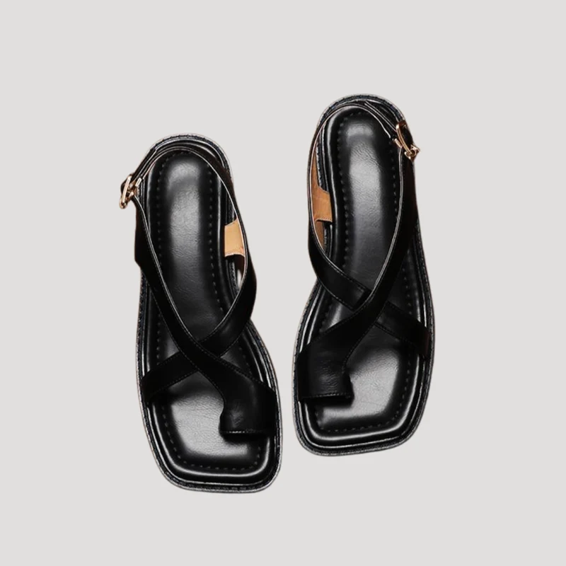 Saskia | Damen Quadratzehenform Blockabsatz Sandale