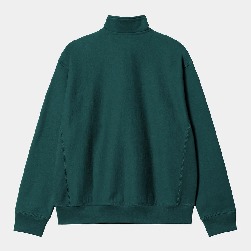 Carhartt WIP Herren Halb-Zip-Reißverschluss American Script Sweatshirt – Botanisches Grün