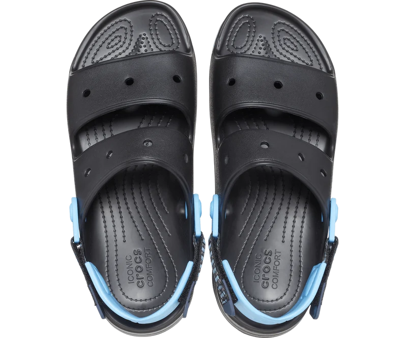 Crocs Klassische Unisex-All-Terrain-Sandale – Schwarz/Sauerstoff