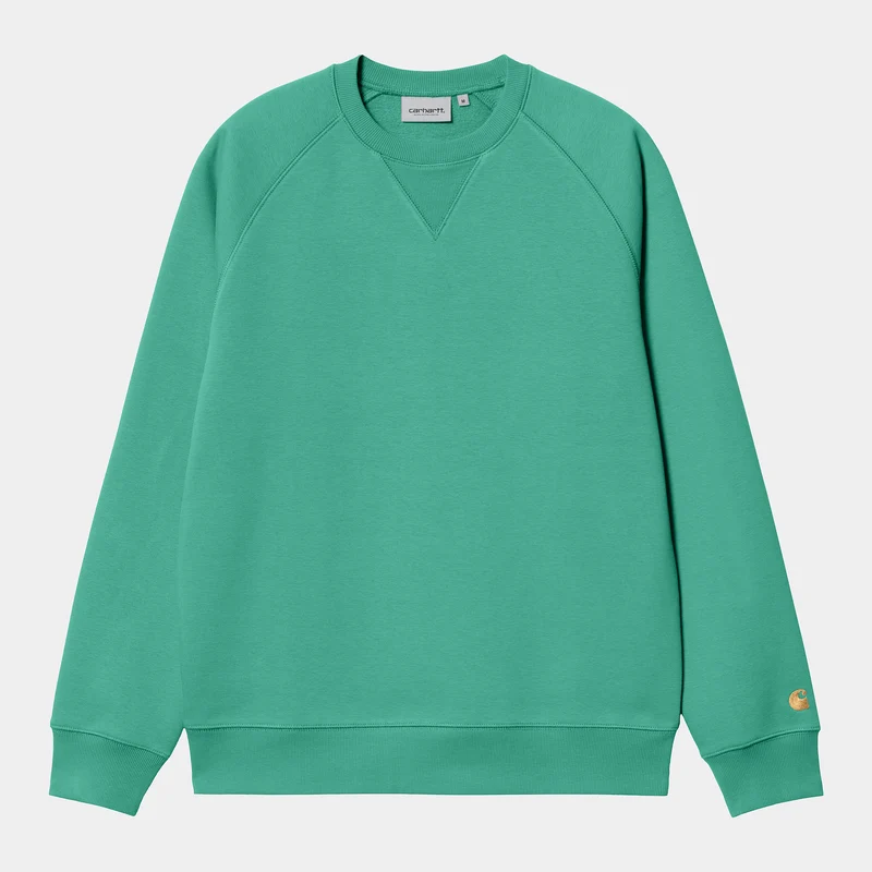 Carhartt WIP Herren Chase Sweat Top – Aquagrün