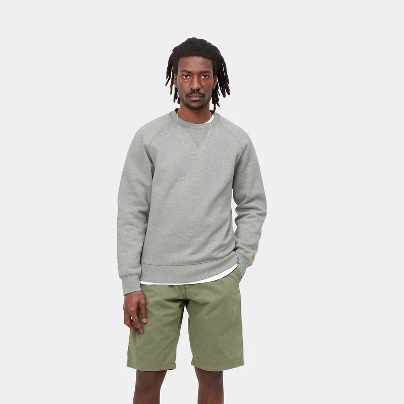 Carhartt WIP Herren Chase Sweat Top – Grau meliert