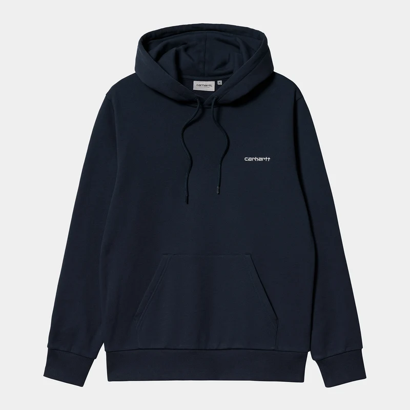 Carhartt WIP Herren-Kapuzenpullover mit Schriftzug-Stickerei – Atomblau