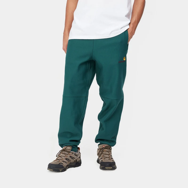 Carhartt WIP Herren American Script Jogginghose - Botanic