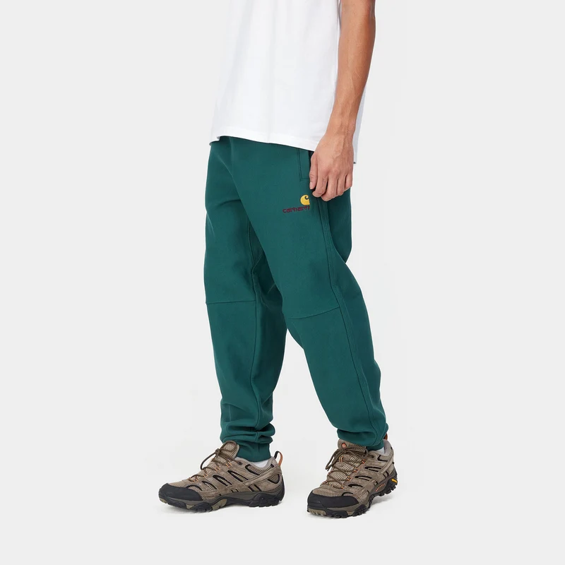 Carhartt WIP Herren American Script Jogginghose - Botanic