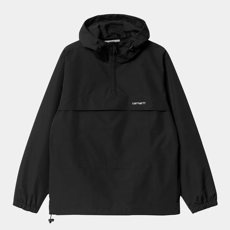 Carhartt WIP Herren-Windbreaker-Pulloverjacke – Schwarz / Weiß