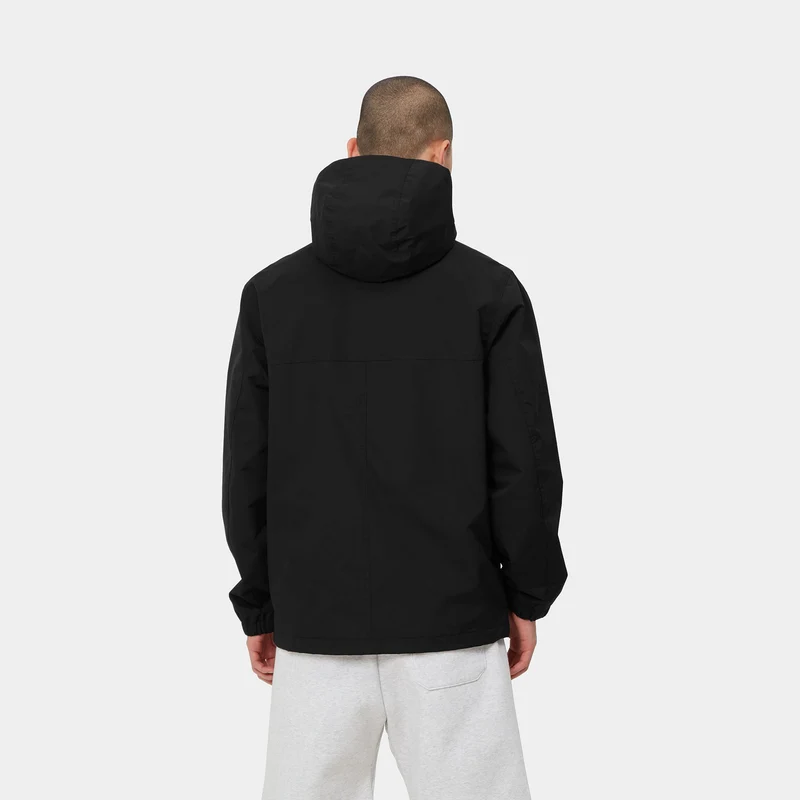 Carhartt WIP Herren-Windbreaker-Pulloverjacke – Schwarz / Weiß