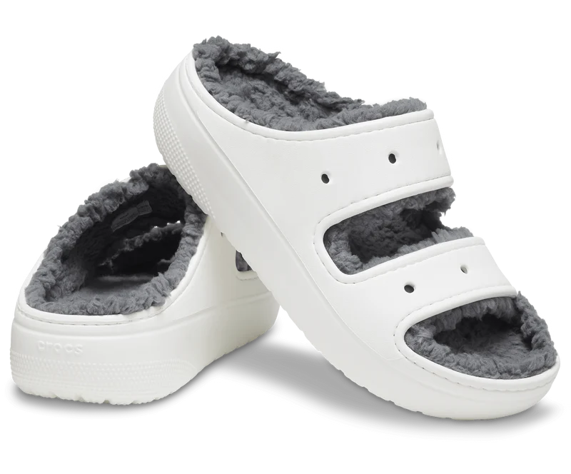 Crocs Unisex Classic Cozzzy gefütterte Sandale – Weiß