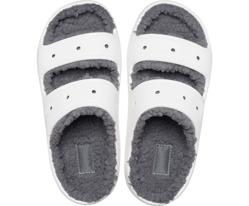Crocs Unisex Classic Cozzzy gefütterte Sandale – Weiß