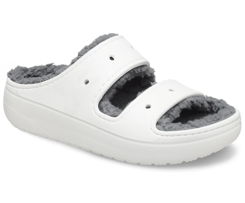 Crocs Unisex Classic Cozzzy gefütterte Sandale – Weiß