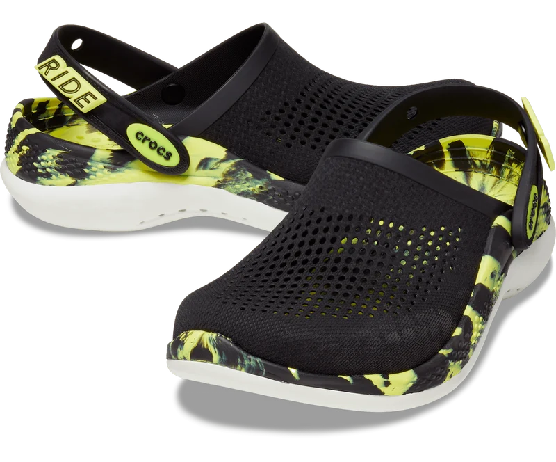 Crocs Unisex Literide 360 ​​Marbled Clog – Schwarz