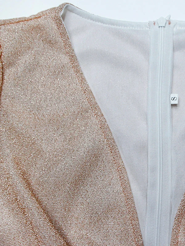 Brigitte | Damen Langarm V-Ausschnitt Maxikleid