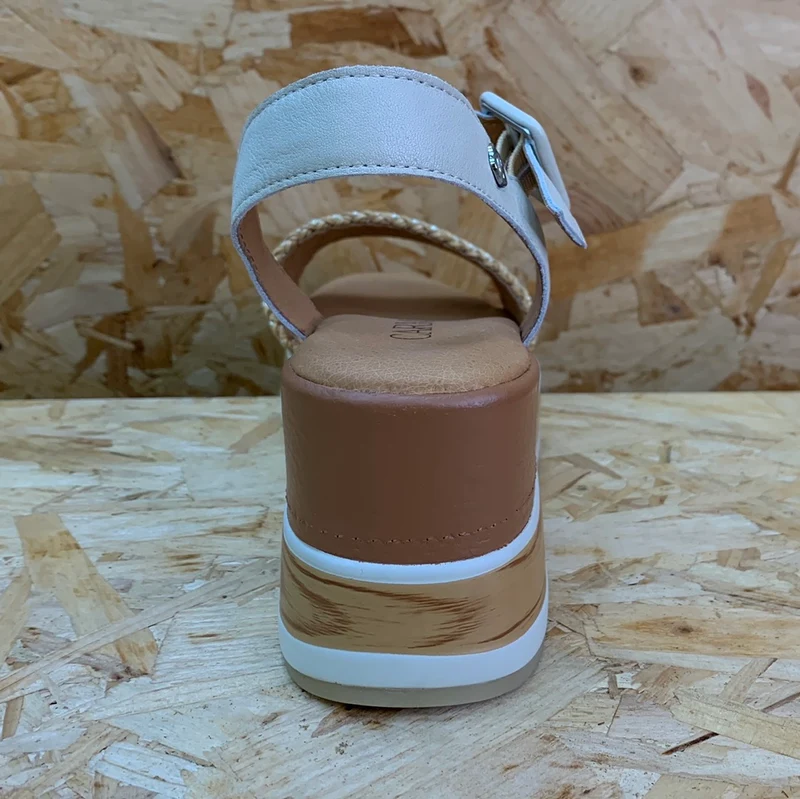 Carmela Keilsandalette aus Leder für Damen – Beige