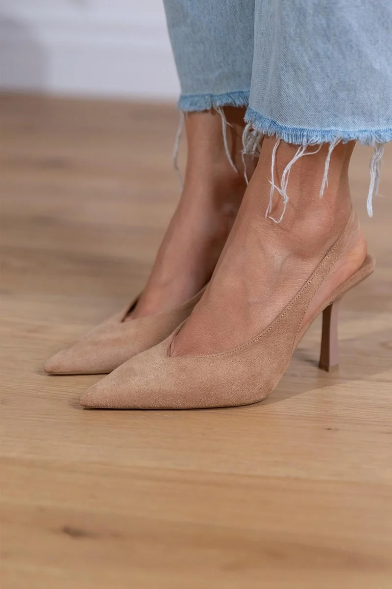 Rosemarie | Damen Slingback Pumps mit spitzer Kappe