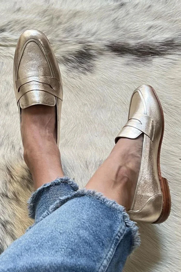 Florentina | Damen Metallic Loafer