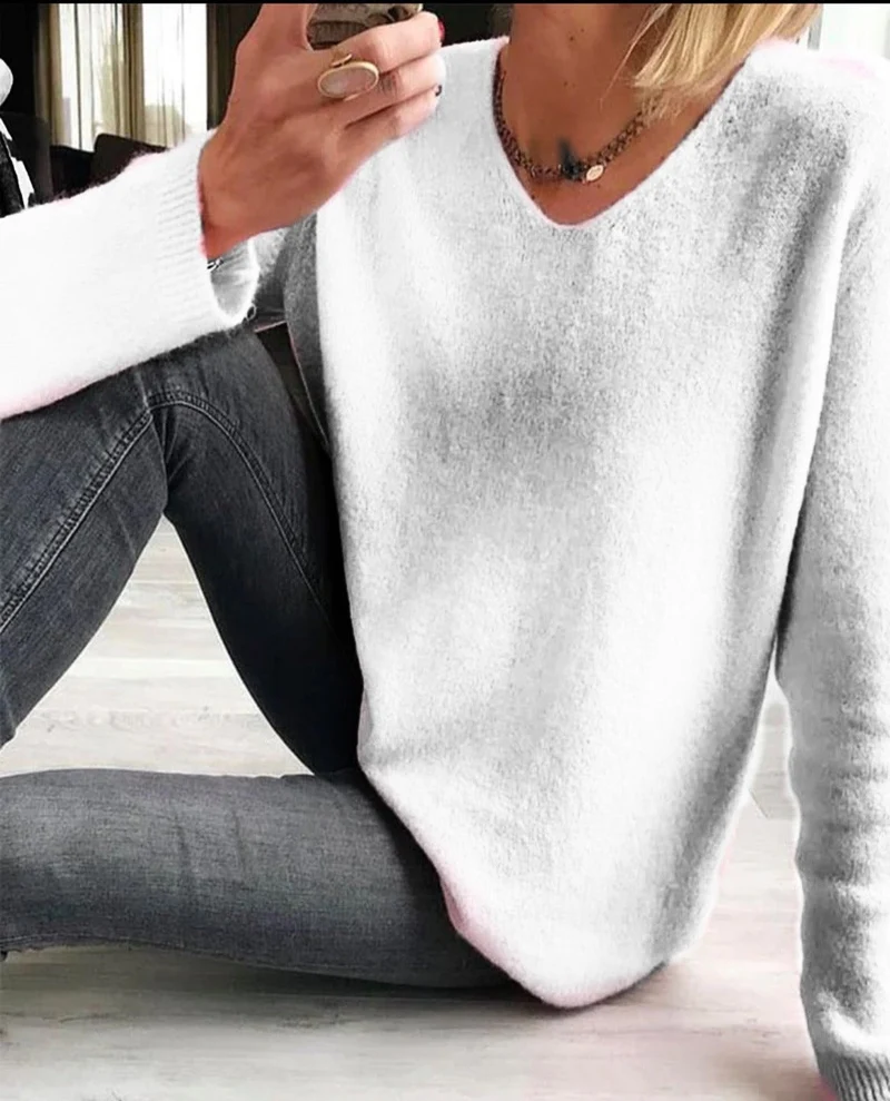 Astrid | Damen V-Ausschnitt Pullover Langarm