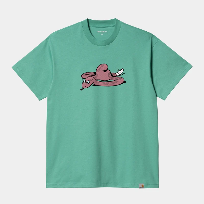 Carhartt WIP Herren Snek Kurzarm-T-Shirt – Aquagrün