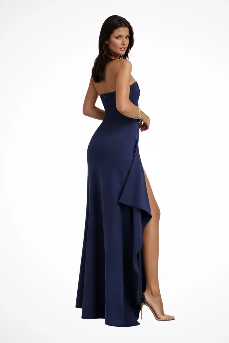 Galatea | Damen Trägerloses Abendkleid mit Schlitz Maxi