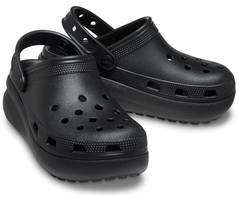 Crocs Klassischer Cutie-Plateau-Clog für Kinder – Schwarz