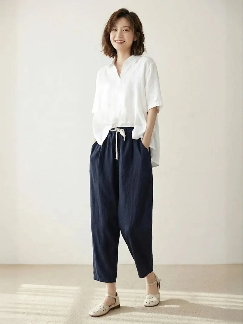 Dorina | Damen Kordelzug Hose Bequeme Passform