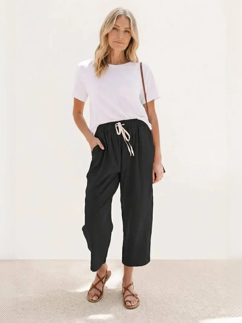 Dorina | Damen Kordelzug Hose Bequeme Passform