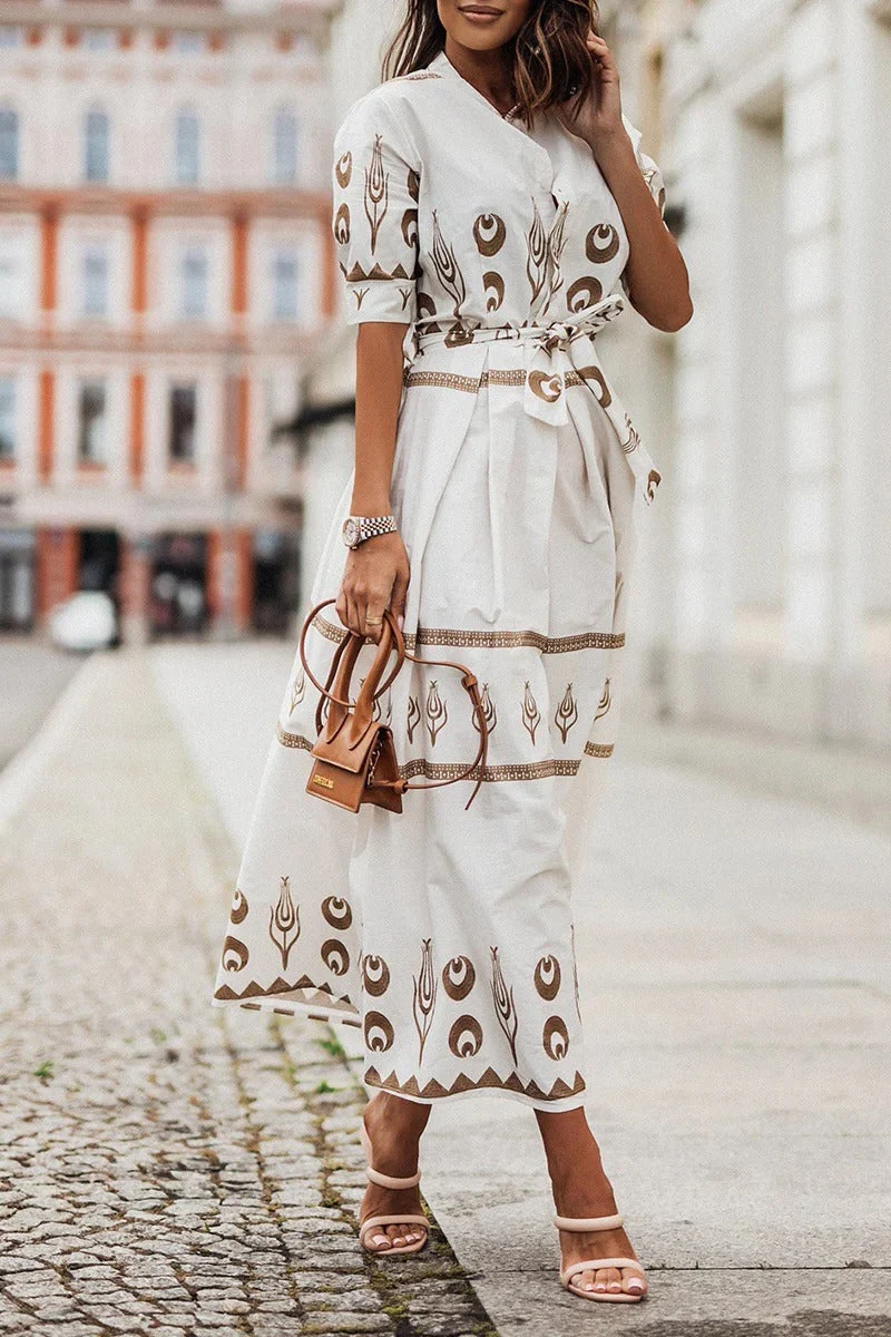 Kassandra | Damen Boho Ethno Midikleid Langarm