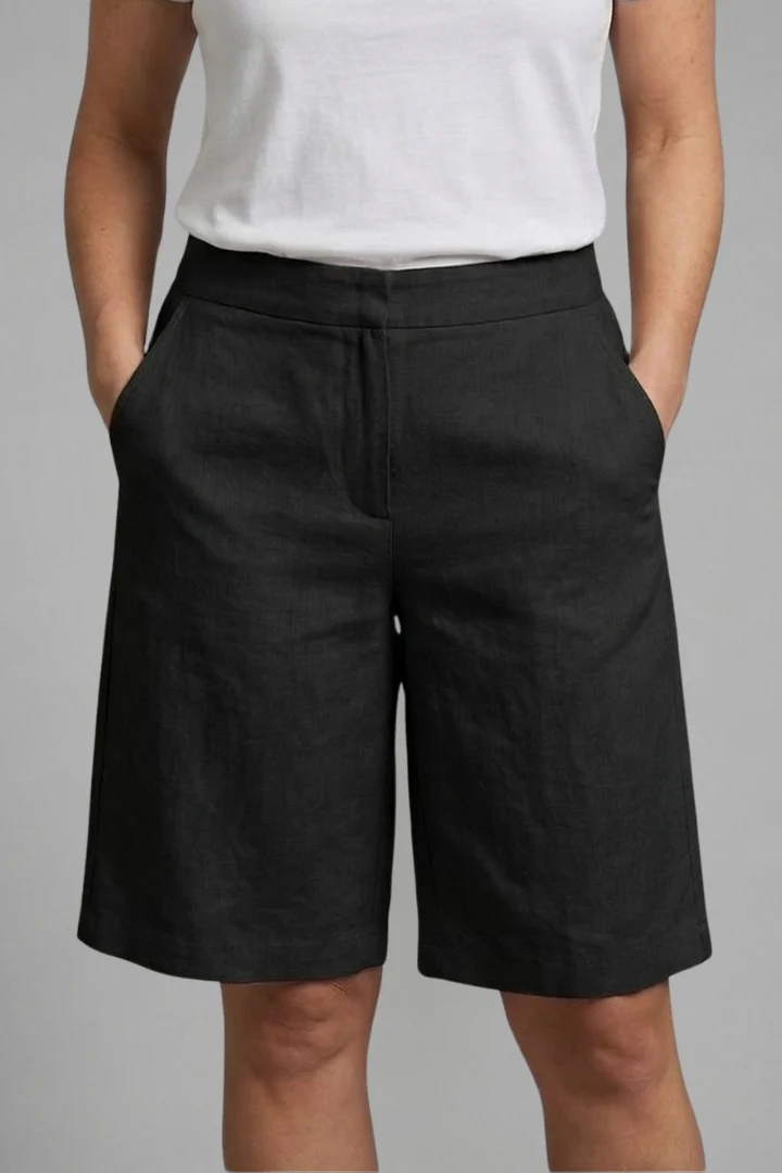 Almira | Damen Bermuda Shorts mit Elastikbund und Seitentaschen