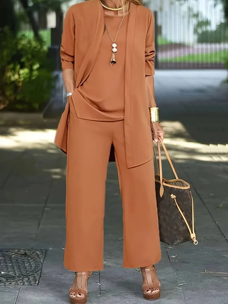 Henriette | Damen Dreiteiler Set mit Weiter Hose