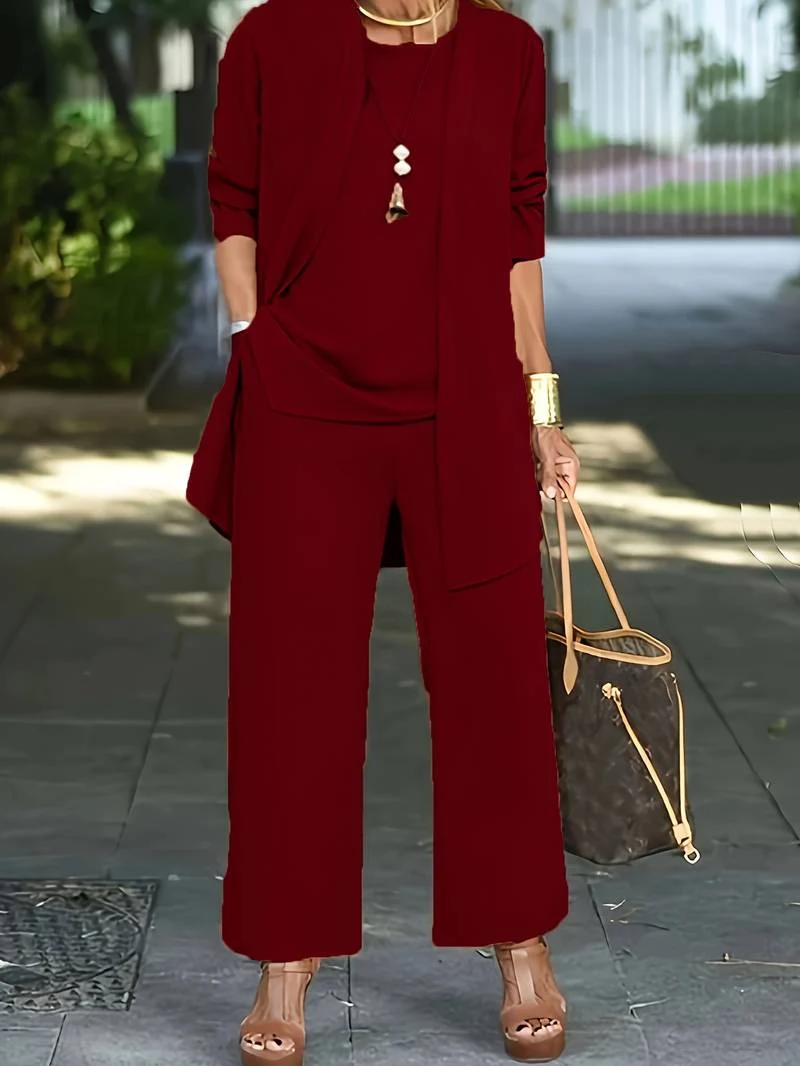 Henriette | Damen Dreiteiler Set mit Weiter Hose