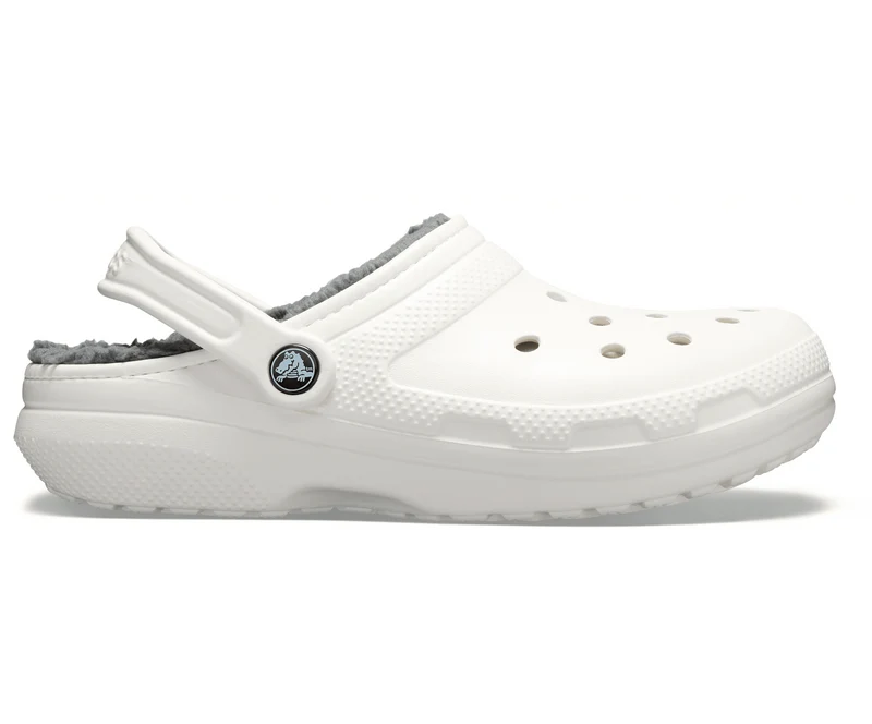 Crocs Unisex-Klassiker Lined Clog - Weiß / Grau